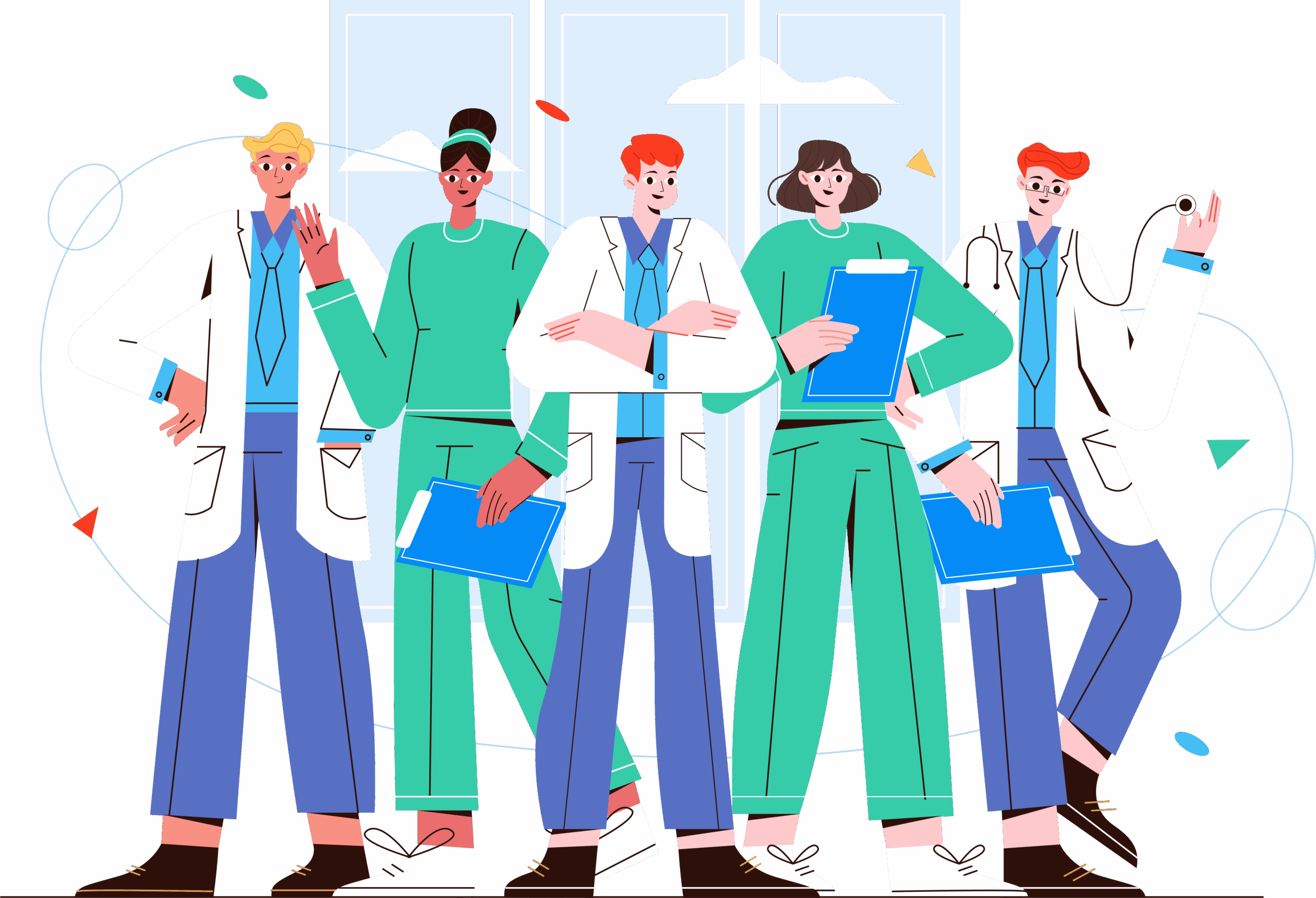 Medical Staff Healthcare Workers - Vector Illustration-02